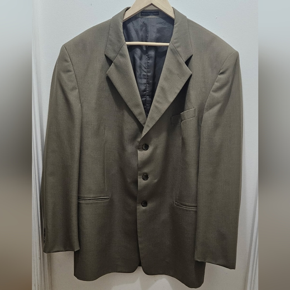 Men’s 100% Wool Blazer Sport Coat Jacket Olive Brown Made in South Africa